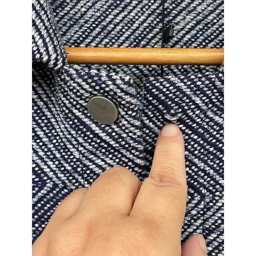 NWT IVKO Stone Blue Cotton Jacket 36 | Boutique Knitwear | READ - Minor Flaw